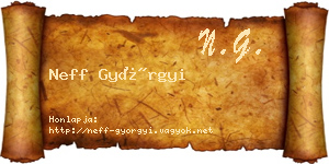 Neff Györgyi névjegykártya